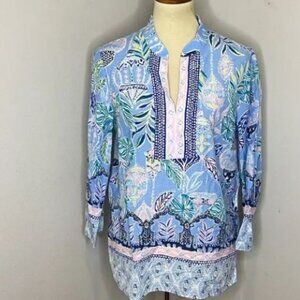 Lilly Pulitzer Asani Tunic Blouse Womens Sz Large MSRP $148